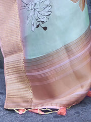 Women's Organza Multicolored Woven Design Designer Saree With Blouse Piece-KLAY325008