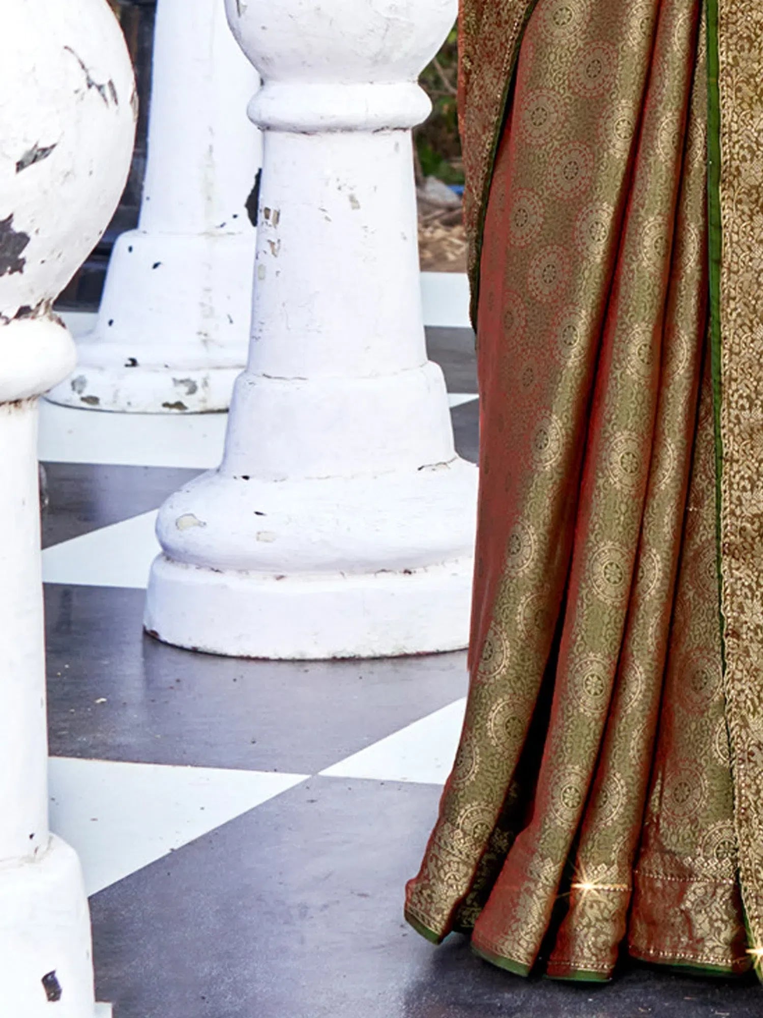 Olive Silk Saree: Woven Designer Saree | Indian Sari
