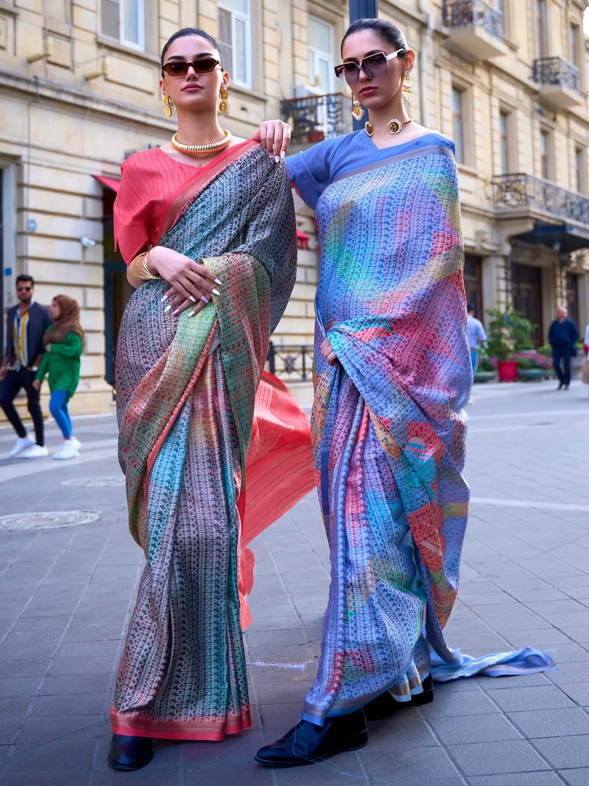 Women's Viscose  Multicolored Woven Design Designer Saree With Blouse Piece-KLOCK329006
