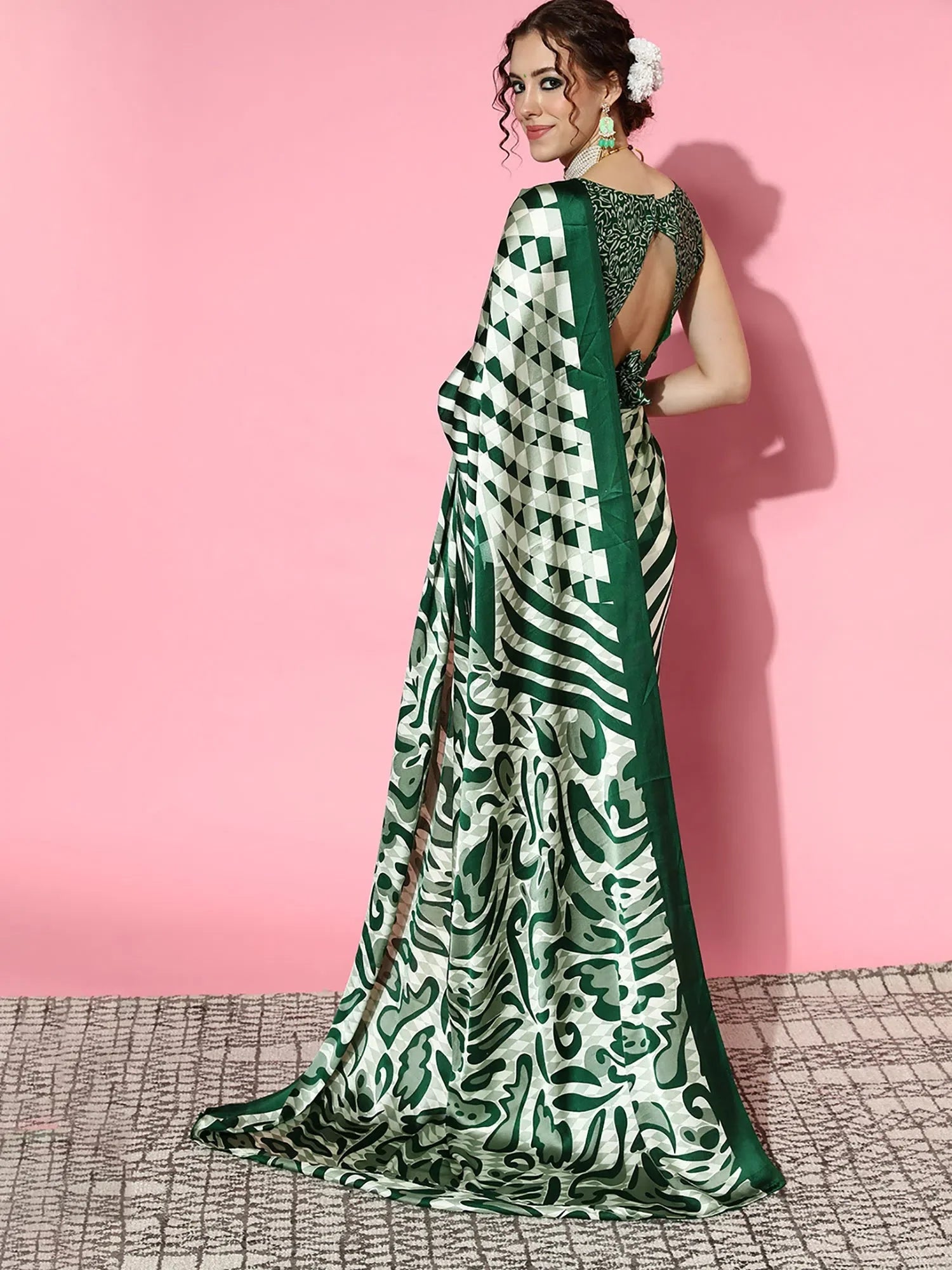 Off White Printed Saree | Timeless Designer Sarees India
