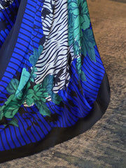 Women's Cotton Grey Printed Designer Saree With Blouse Piece-MINAXI1106