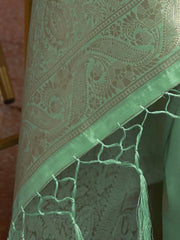 Women's  Blend Sea Green Woven Design Designer Saree With Blouse Piece-KMIRAH280004