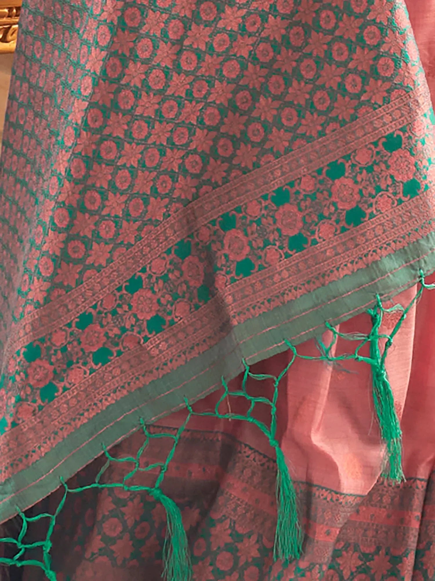 Mauve Woven Polyester Saree | Indian Sari & Blouse