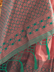 Women's Blend Grey Woven Design Handloom Saree With Blouse Piece-KNMNI2002