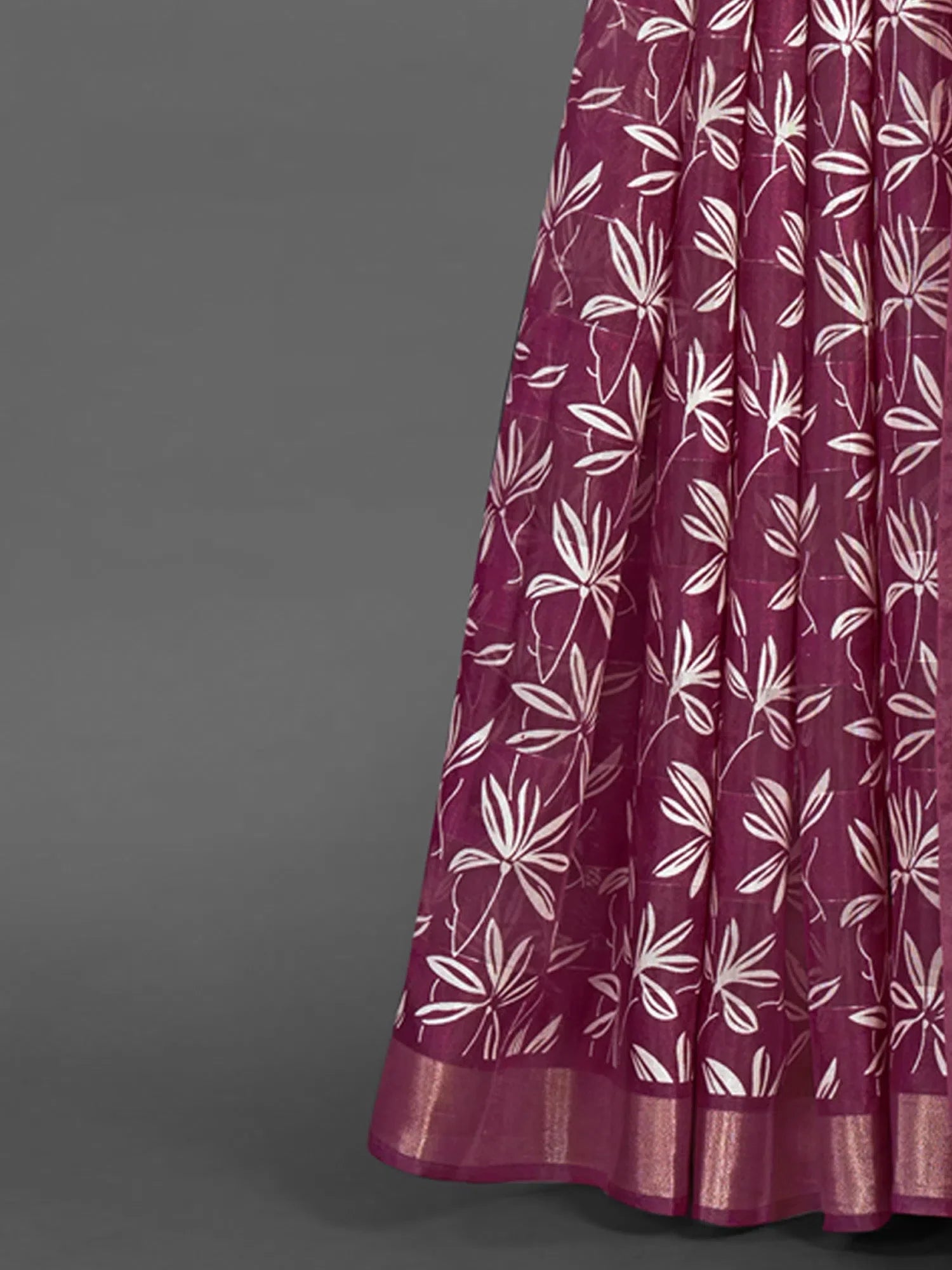 Magenta Printed Saree | Designer Sarees India