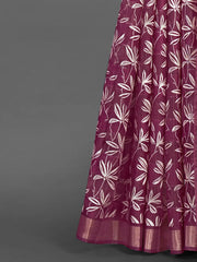 Women's Cotton Grey Printed Designer Saree With Blouse Piece-MINAXI5001