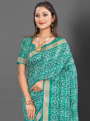 Women's Cotton Grey Printed Ready To Wear With Blouse Piece-RTWMINAXI7404