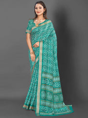 Women's Cotton Grey Printed Ready To Wear With Blouse Piece-RTWMINAXI7404