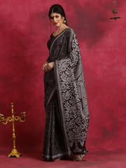 Women's Cotton Navy Blue Printed Ready To Wear With Blouse Piece-RTWMINAXI4103
