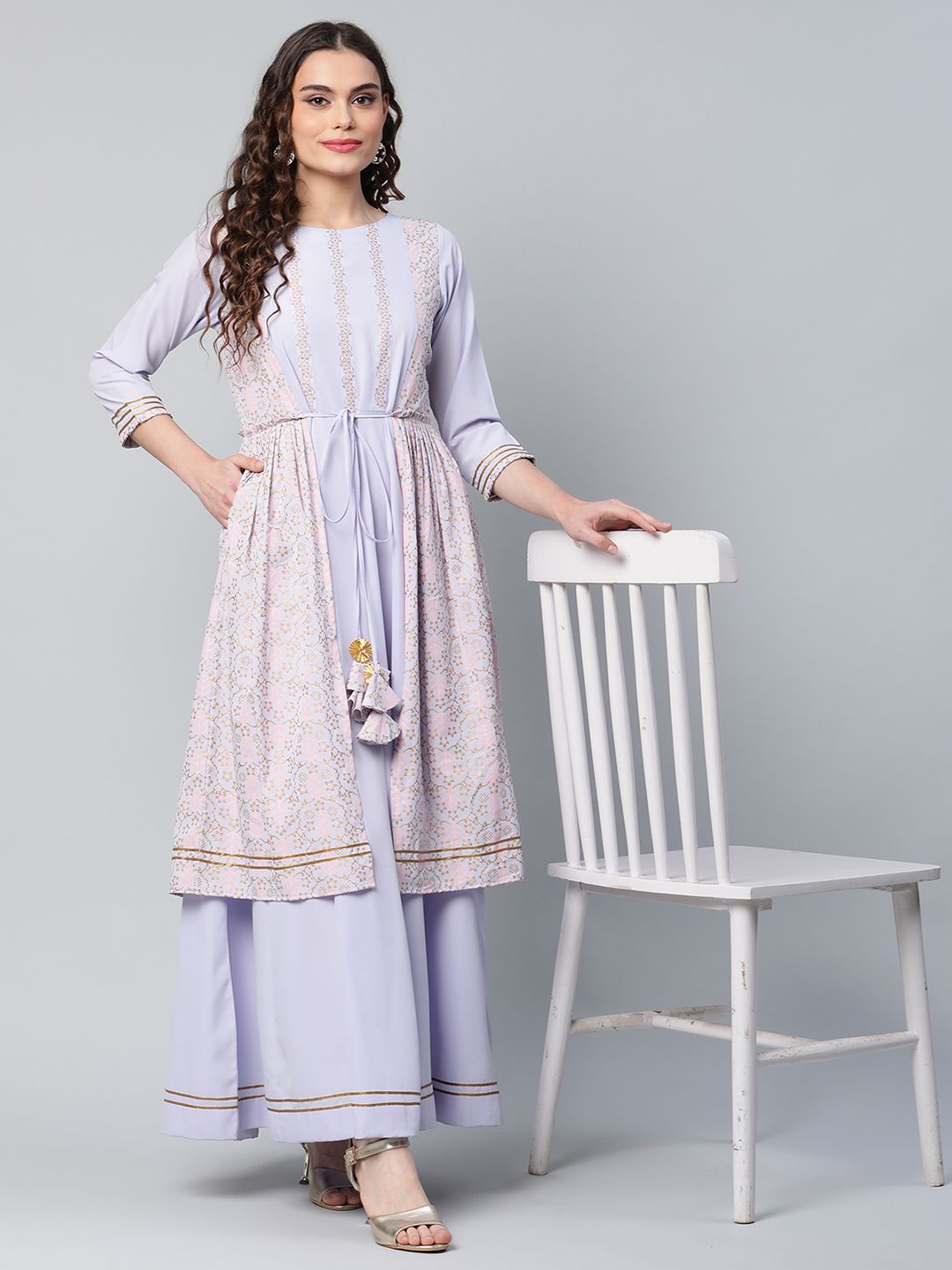 Lavender Floral Printed Dress | Indian Dresses Online Shop