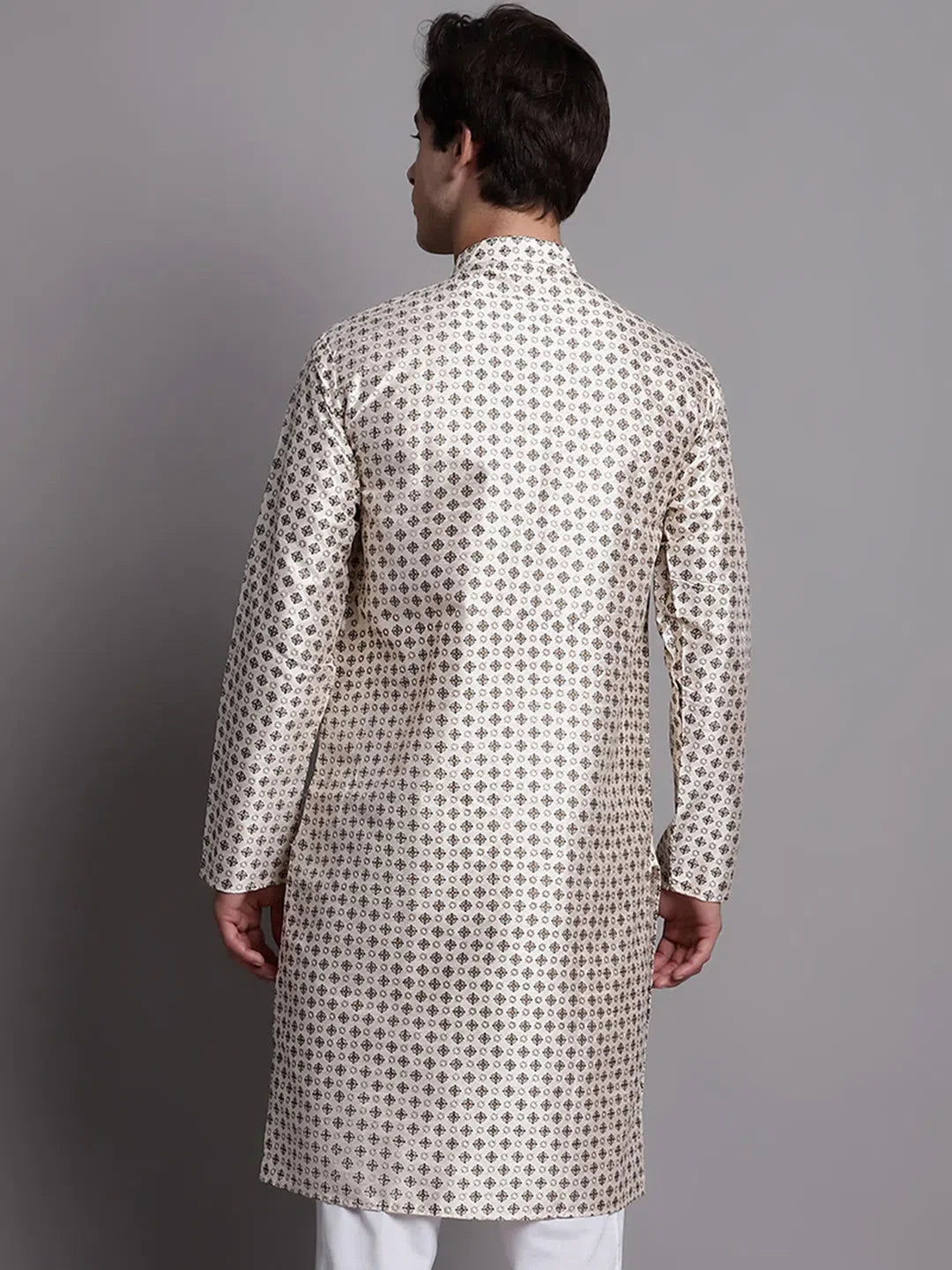 Men's Grey Printed Kurta: Stylish Mens Kurta Pajama Set