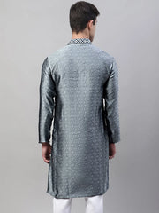 Collar Embroidered Kurtas-KO-692Grey