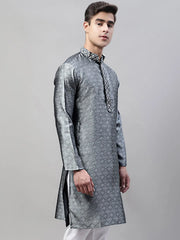 Collar Embroidered Kurtas-KO-692Grey