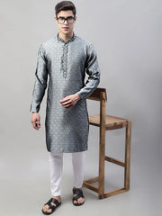 Collar Embroidered Kurtas-KO-692Grey