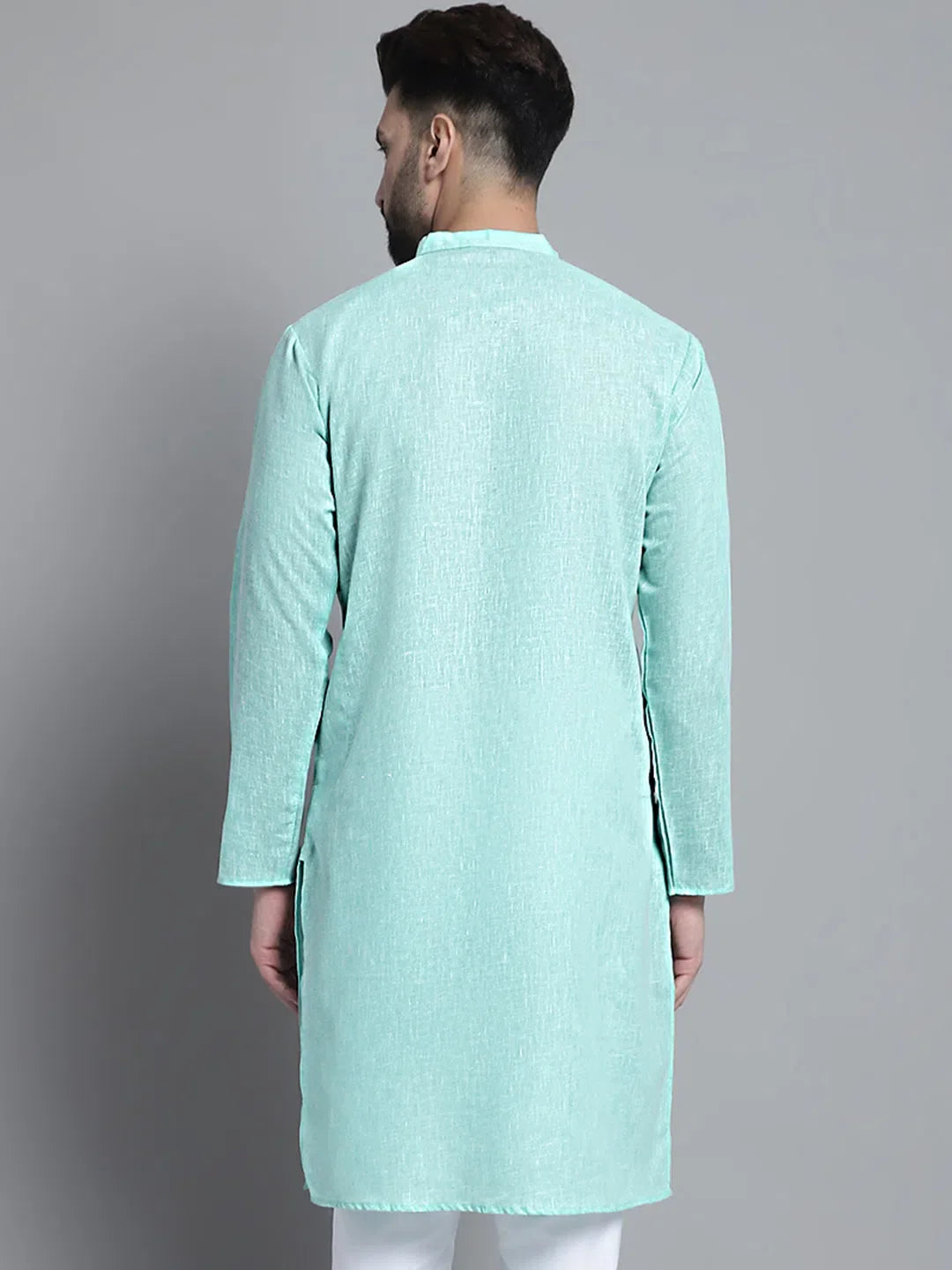 Green Cotton Kurta for Men | Solid Mens Kurta Pajama Set