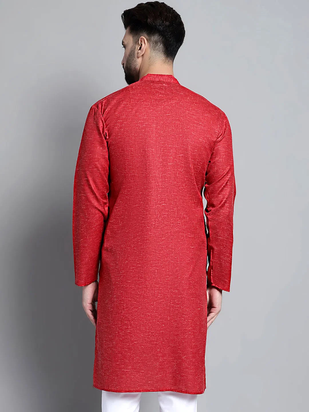Maroon Cotton Mens Kurta Pajama Set | Solid Cotton Kurtas