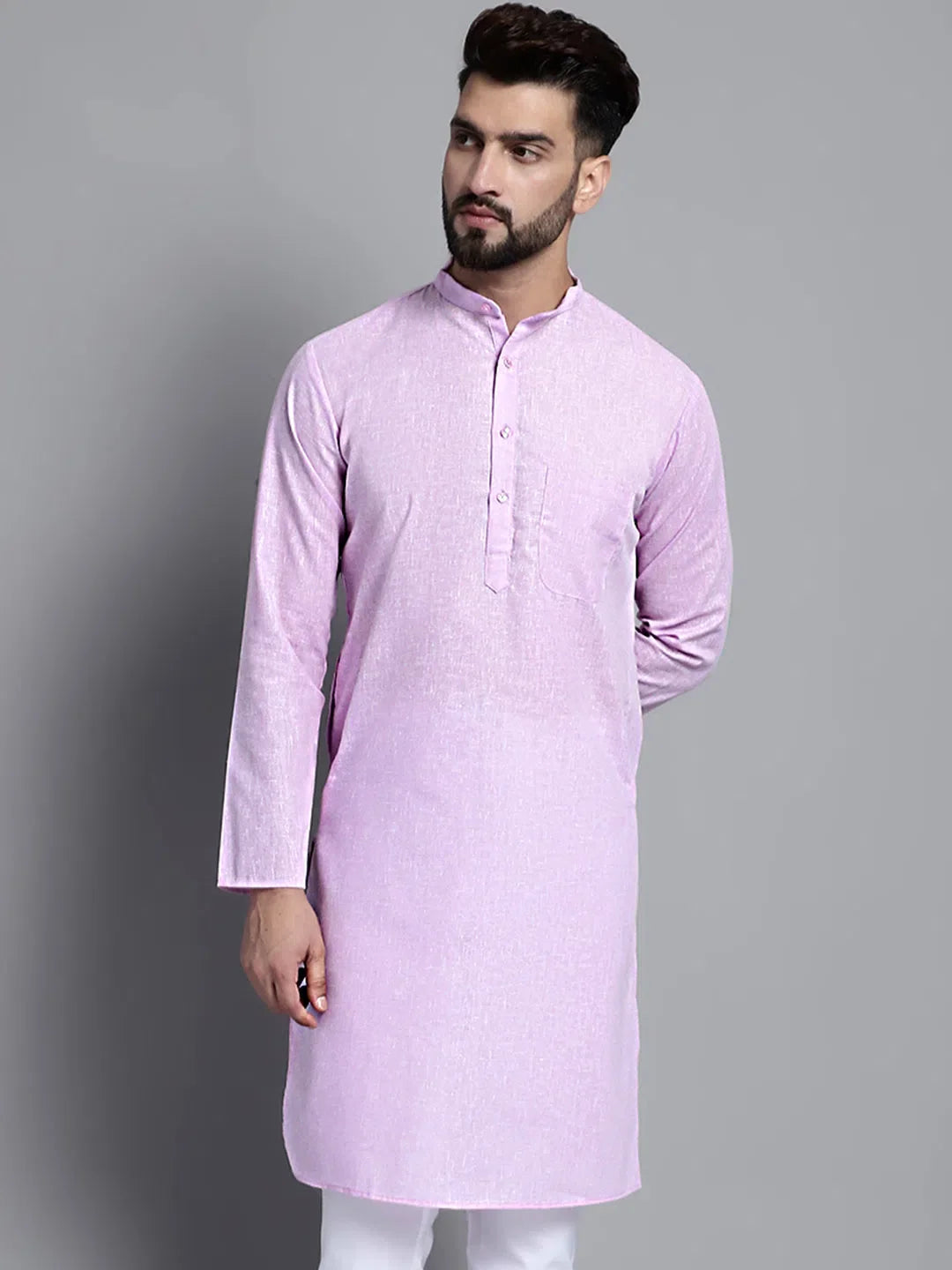 Purple Cotton Kurta: Mens Kurta Pajama Set - Solid Style
