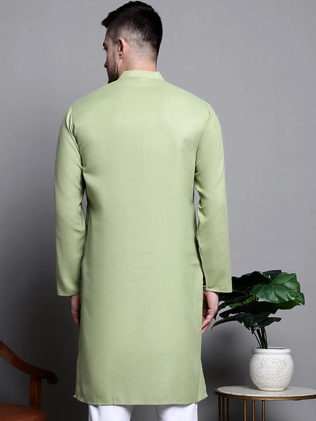 Pista Green Cotton Kurta for Men | Casual Mens Kurta Pajama