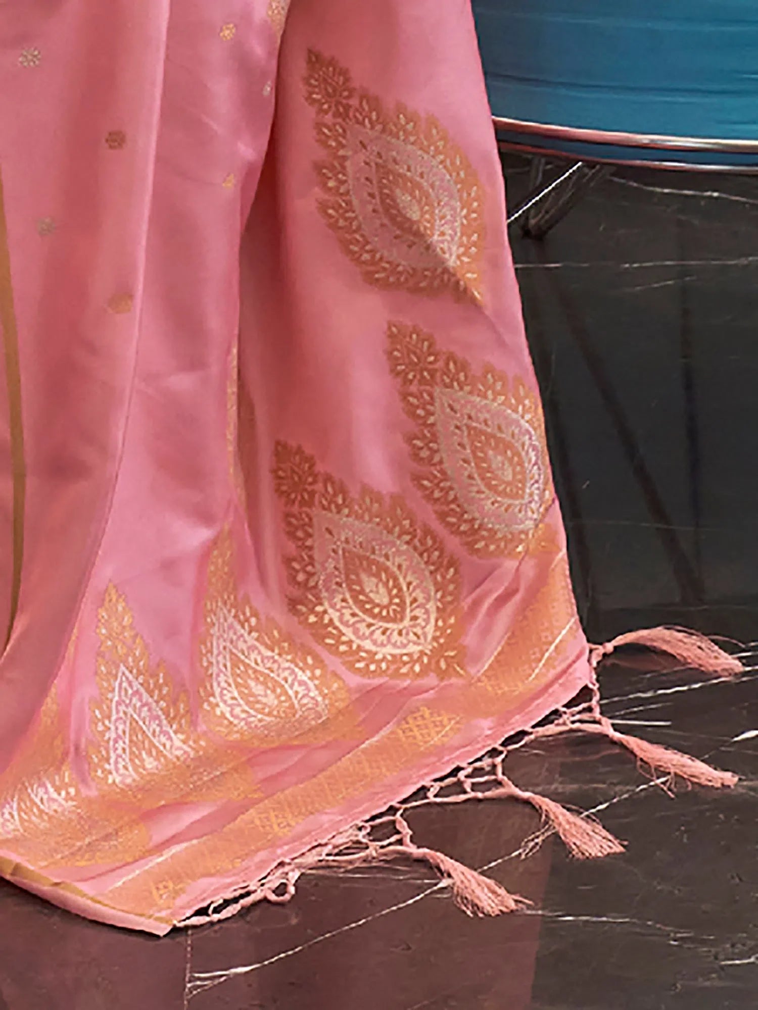 Pink Silk Saree - Indian Sarees & Designer Blouse