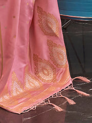 Women's Blend Magenta Woven Design Designer Saree With Blouse Piece-KOKRO308002