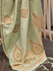 Women's Blend Pink Woven Design Designer Saree With Blouse Piece-KOKRO308004