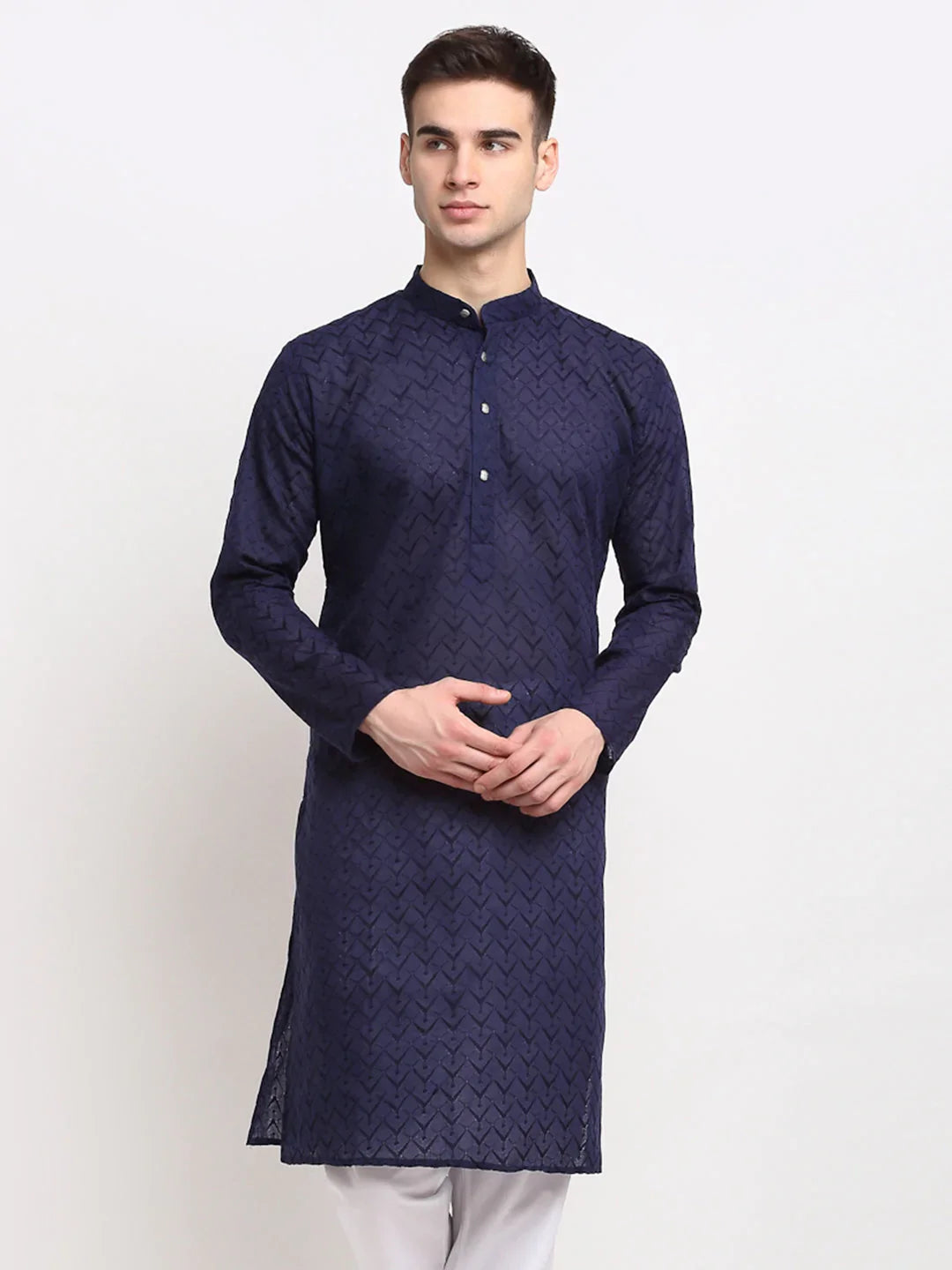 DesiQlo Men Kurta Only - Blue - KO_561Navy_S
