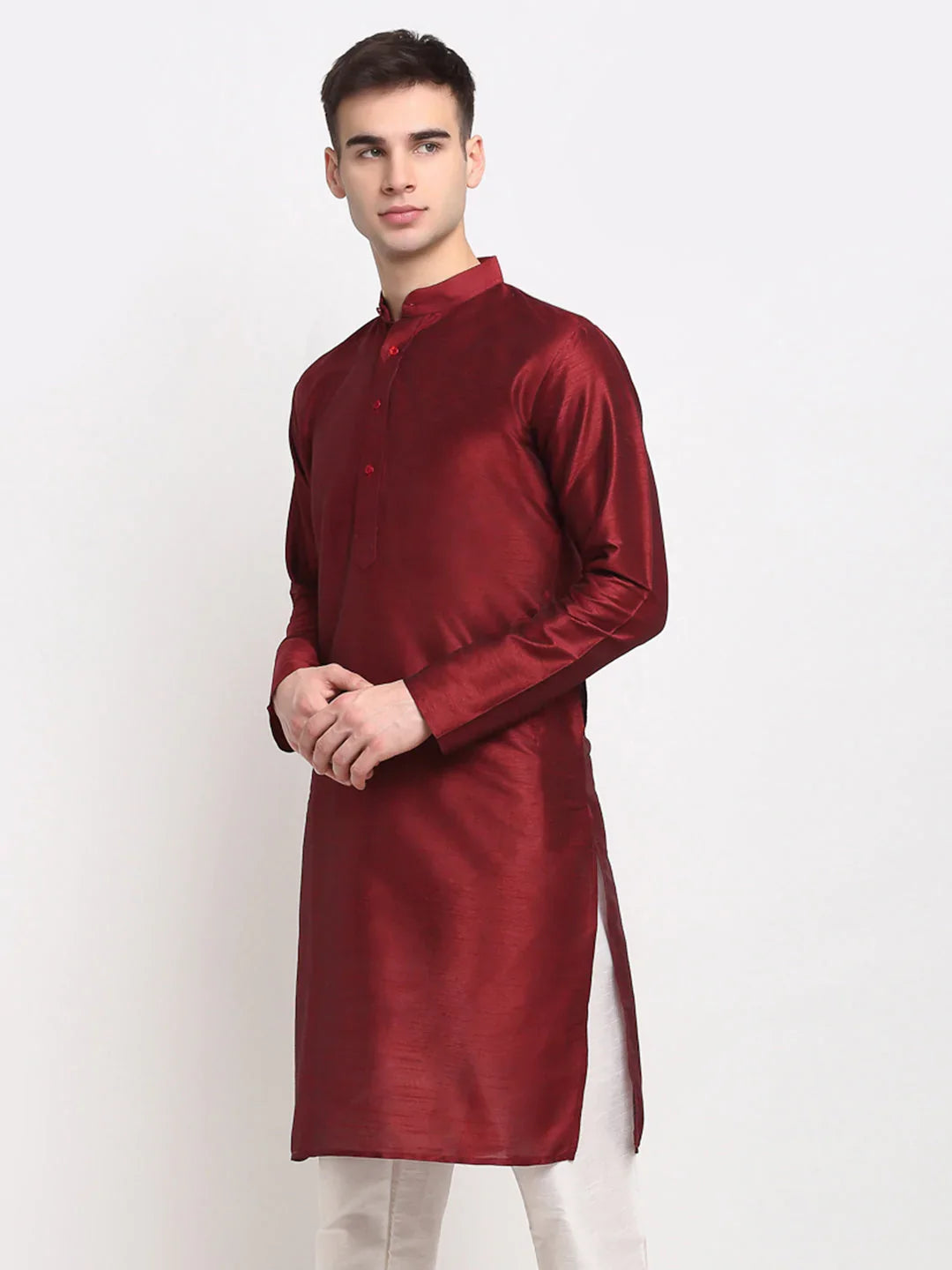 DesiQlo Men Kurta Only - Maroon - KO_636Maroon_S