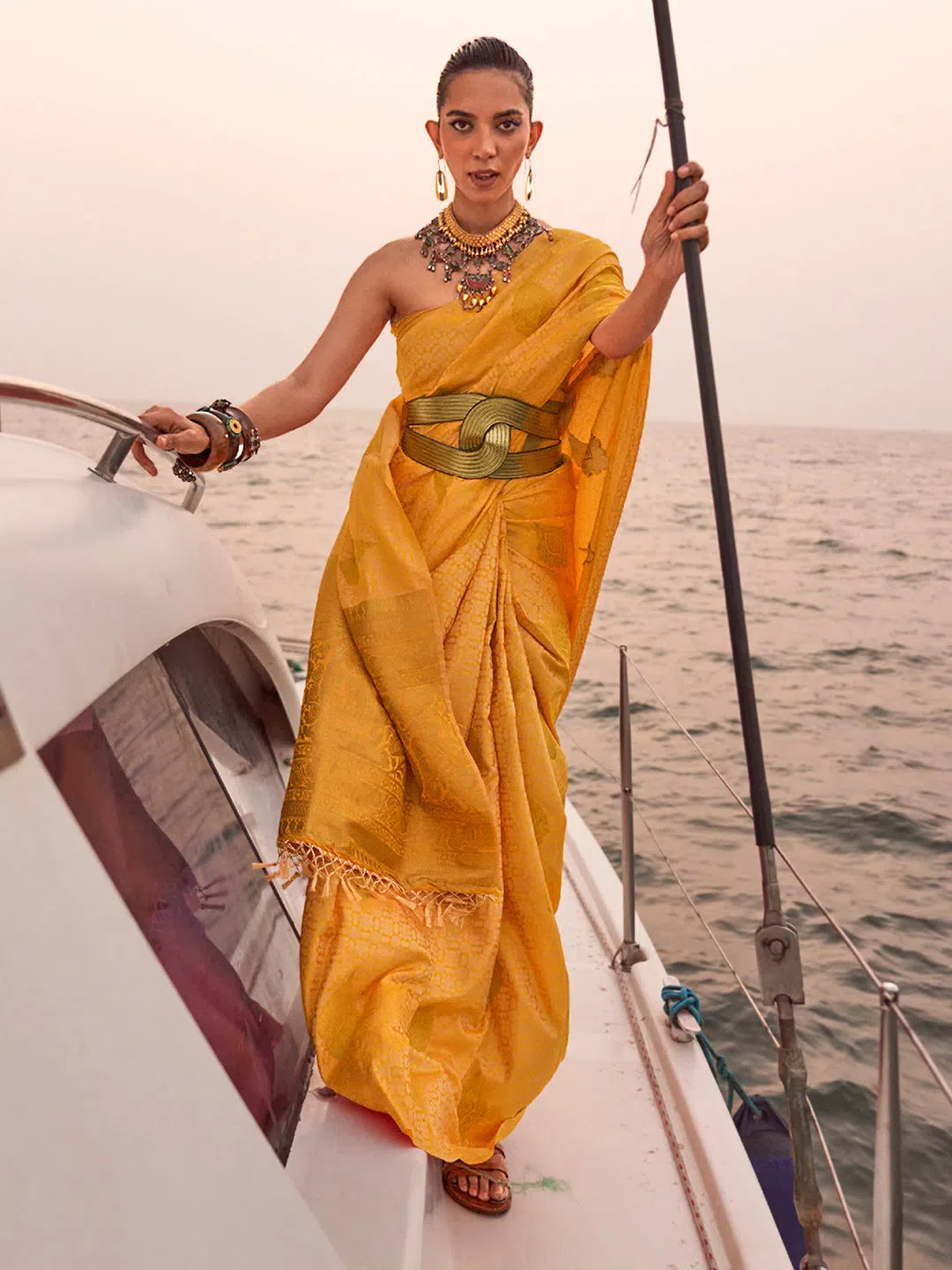 Yellow Designer Saree | Indian Sarees with Blouse