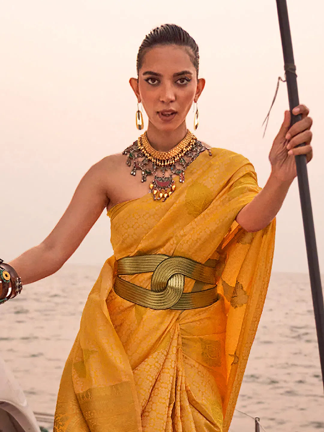 Yellow Designer Saree | Indian Sarees with Blouse