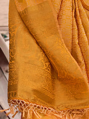 Women's Blend Grey Woven Design Designer Saree With Blouse Piece-KONA298002