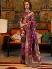 Women's Blend Teal Blue Woven Design Designer Saree With Blouse Piece-KONRAD292005