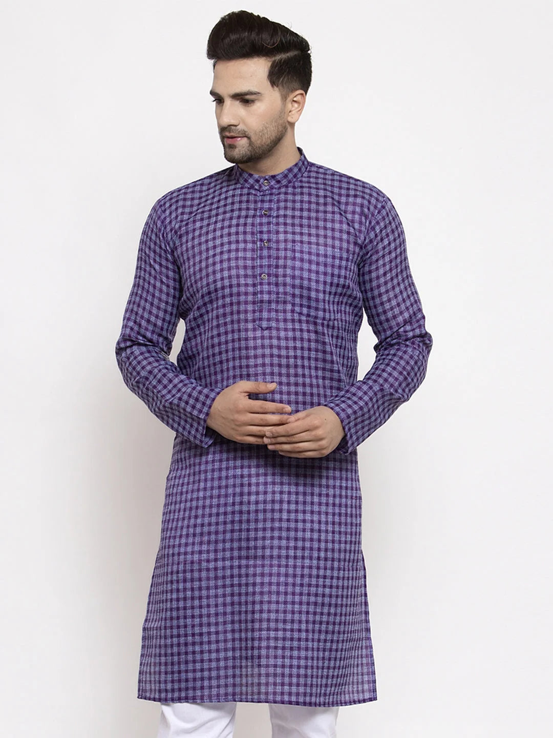 Purple Cotton Mens Kurta - Shop Stylish Indian Kurta Online