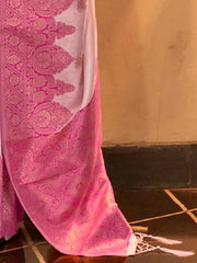 Women's Nylon Beige Woven Design Designer Saree With Blouse Piece-KORVAI264002