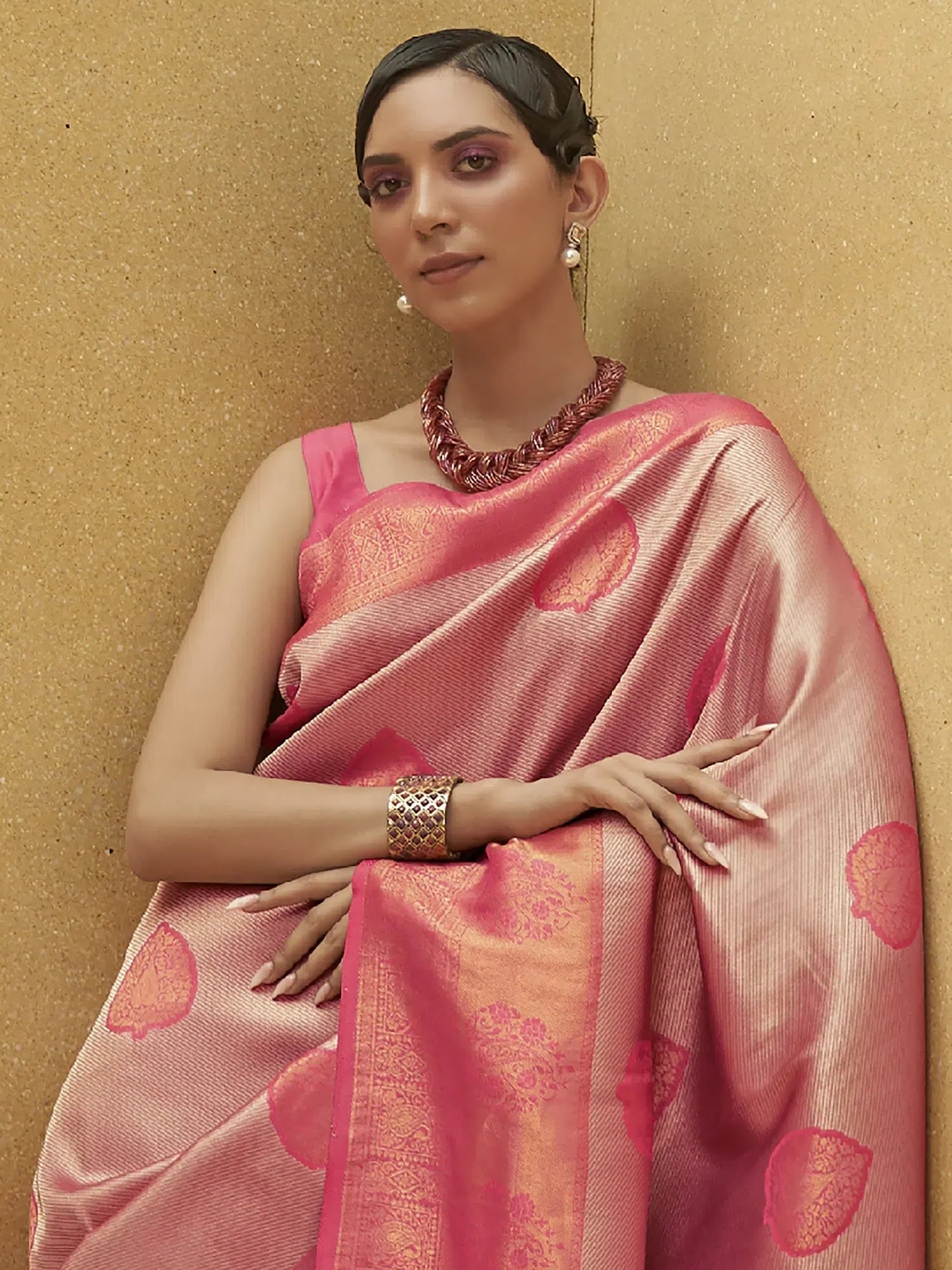 Pink Nylon Saree | Designer Sarees India