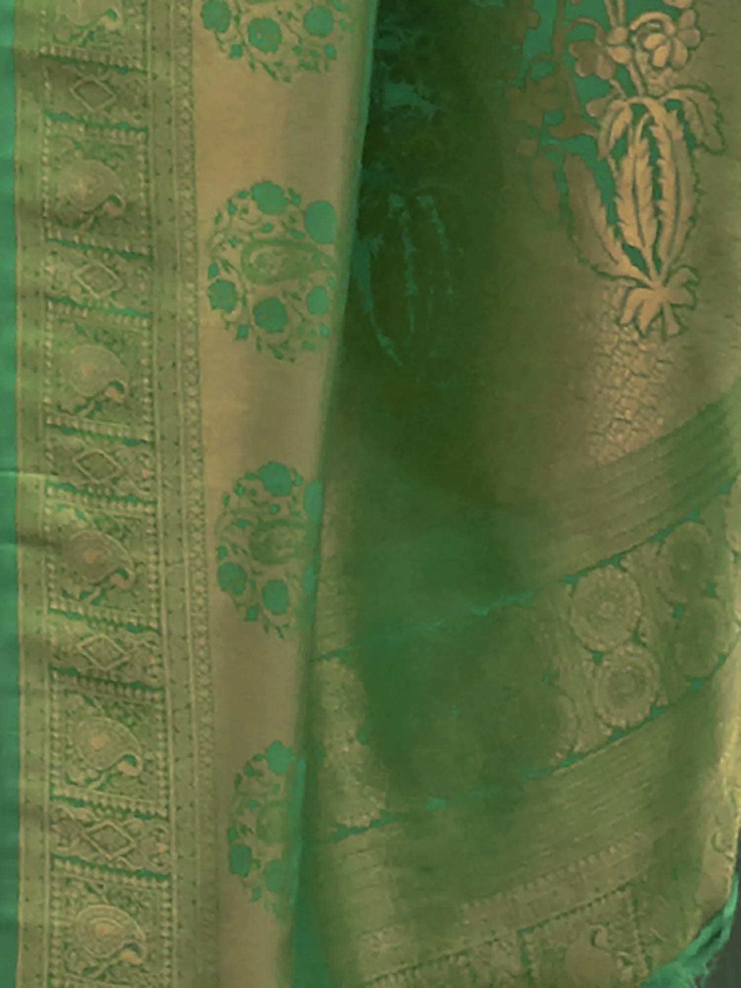 Grey Nylon Saree - Woven Design & Blouse | Indian Wedding Sarees