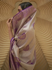 Women's Linen Pink Woven Design Designer Saree With Blouse Piece-KOSKI293004
