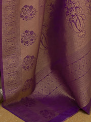 Women's Linen Pink Woven Design Designer Saree With Blouse Piece-KOSKI293004