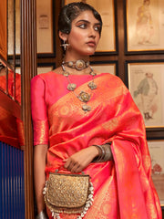 Women's Blend Off White Woven Design Designer Saree With Blouse Piece-KQALIB328004