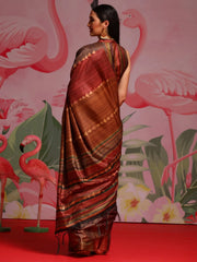 Women's Cotton Red Printed Designer Saree With Blouse Piece-MINAXI1606