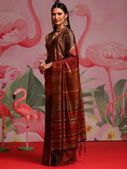 Women's Cotton Red Printed Designer Saree With Blouse Piece-MINAXI1606