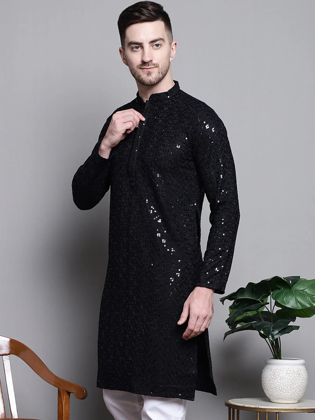 Embroidered Cotton Indian Kurta for Men | Wedding Kurta Styles