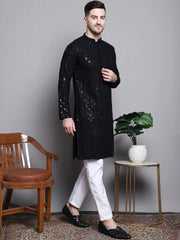 Sequin Solid Embroidered Pure Cotton Kurtas