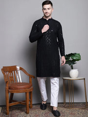 Sequin Solid Embroidered Pure Cotton Kurtas