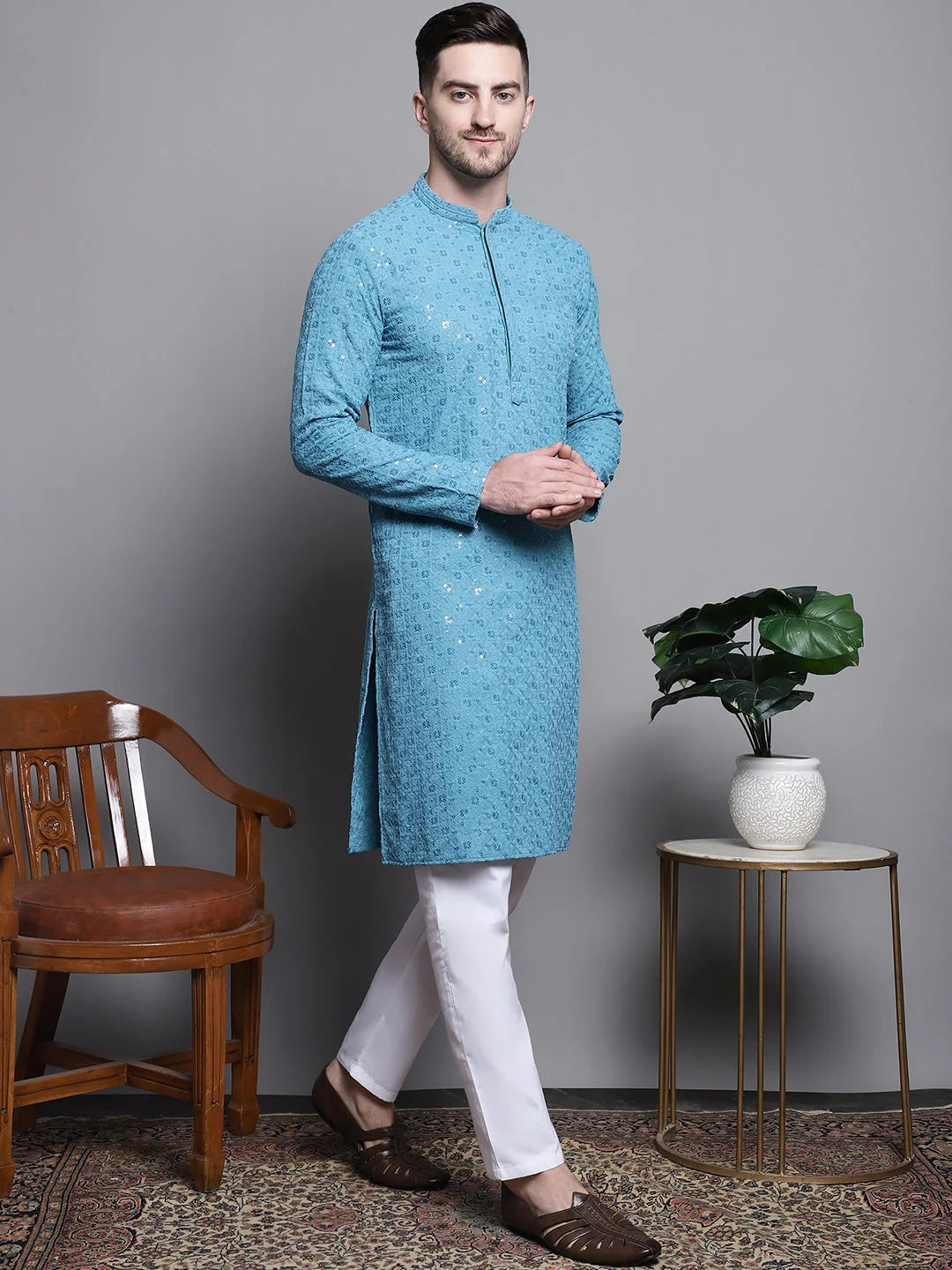 Cotton Assorted Embroidered Indian Kurta | Men's Kurta Styles