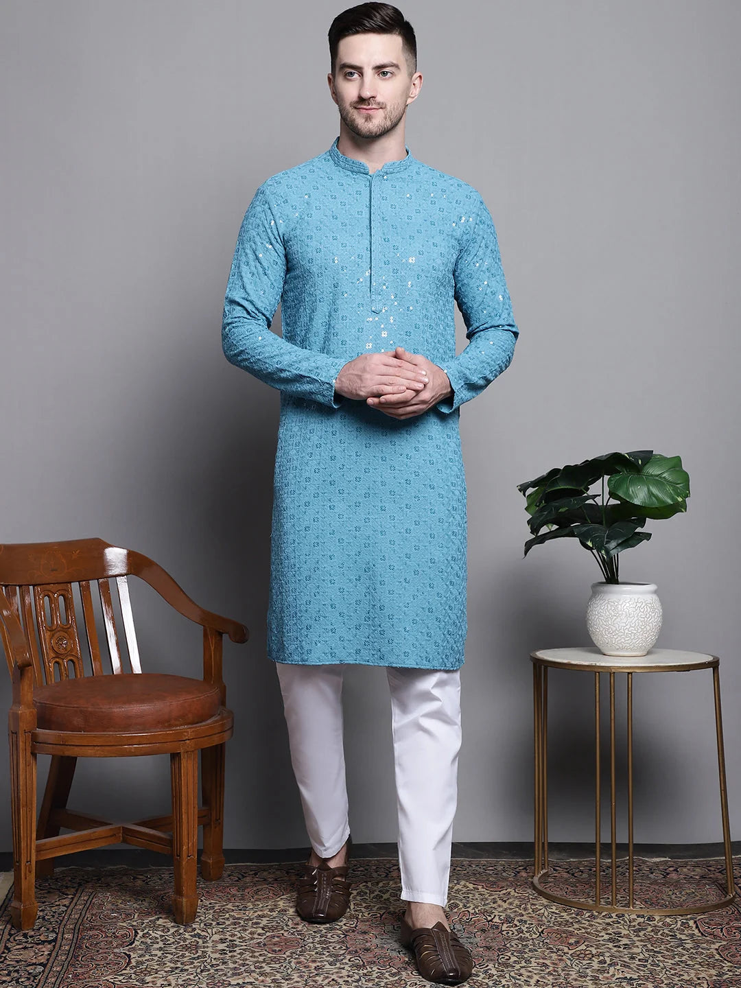 Cotton Assorted Embroidered Indian Kurta | Men's Kurta Styles