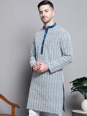 Sequin Embroidered Silk Blend Kurtas-KO