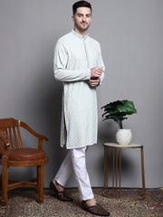 Sequin Embroidered Pure Cotton Kurtas-KO-5008