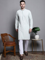 Sequin Embroidered Pure Cotton Kurtas-KO-5008