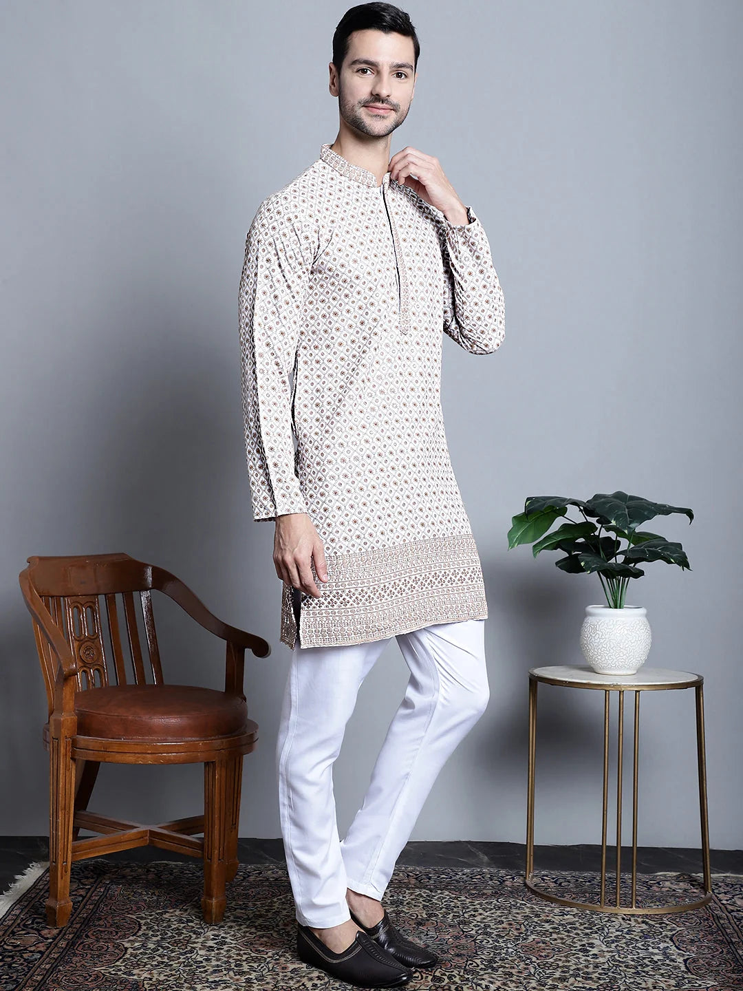 Men's Chikankari Kurta: Elegant Indian Kurta for Men
