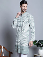 Men's Chikankari Styled Embroidered Kurta Only